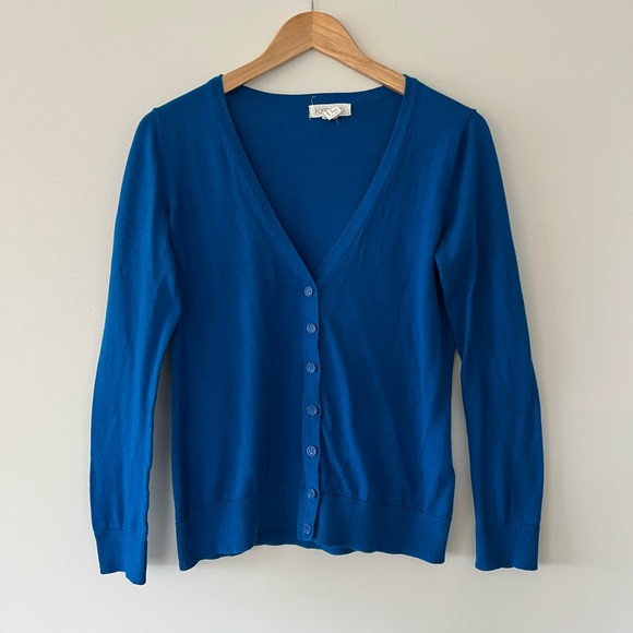 Women’s Blue Button Down Cardigan - Picture 2 of 5
